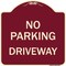 Signmission Designer Series No Parking Driveway, Burgundy Heavy-Gauge Aluminum Sign, 18" x 18", BU-1818-23749 A-DES-BU-1818-23749 - alternate 1